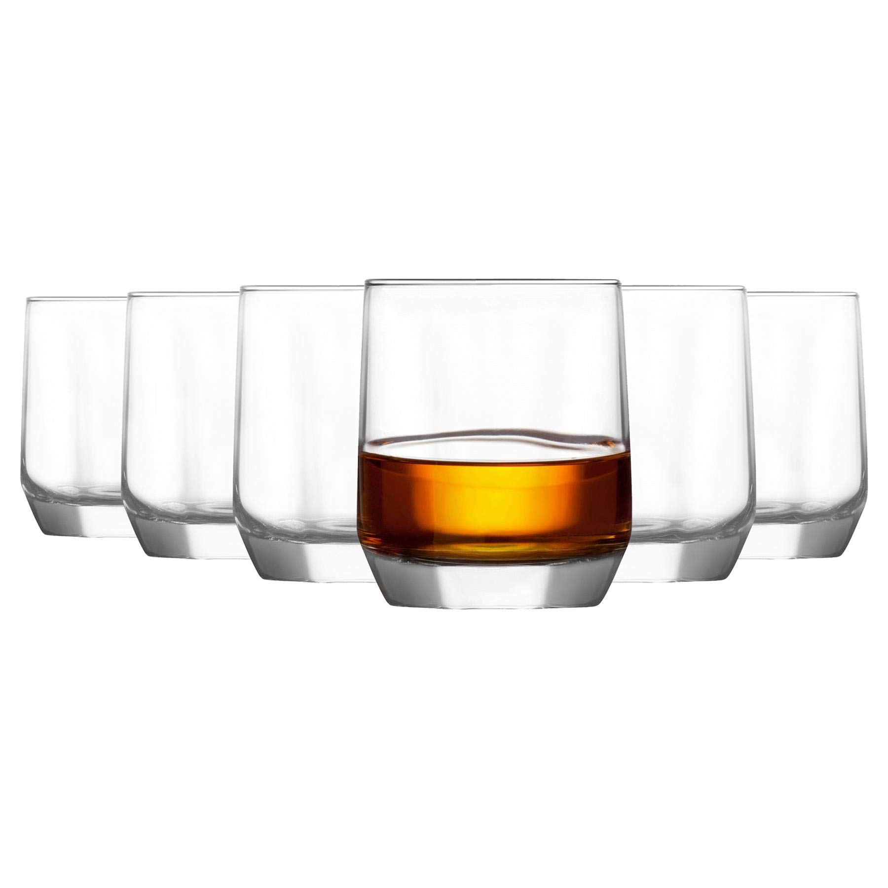 LAV 12x Clear 310ml Diamond Tumbler Glasses - Stemless Kitchen Water Whiskey Wine Gin Juice Cocktail Drinking Glass Set