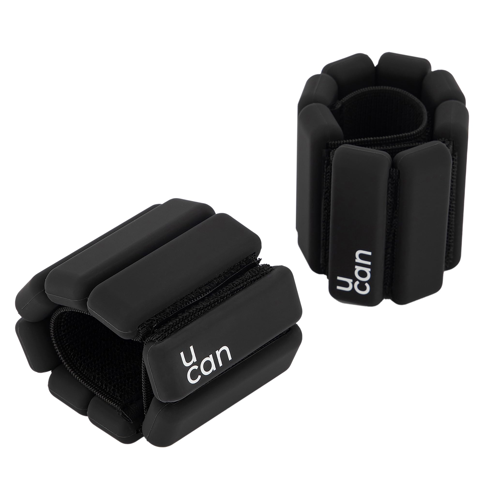 U Can - Pair of 0.5kg 1kg 2.5kg Silicone Ankle Weights Wrist Weights for Home Exercise, Minimalist, Comfortable and Beautiful, Black, Pink, Blue, Grey (BLACK, 0.5KG)