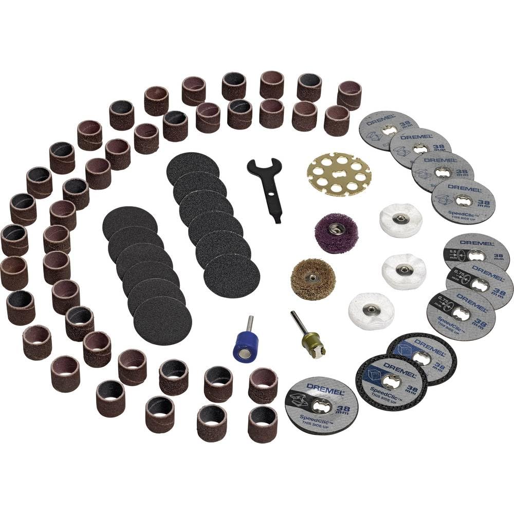 Dremel 725 EZ SpeedClic Accessory Set - 70 Rotary Tool Accessories for Cutting, Sanding, Cleaning and Polishing