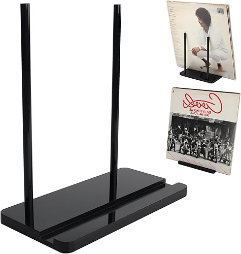 ANTEISI Acrylic Audio Tabletop Record Holder, Record Stand Display, vinyl record storage, vinyl record holder, record player stand,Cd, Ipad, Record