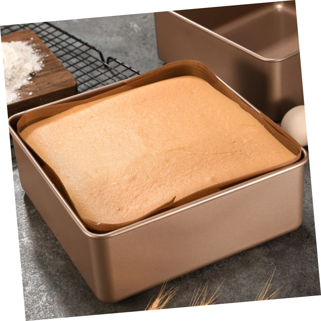 Moule à Pâtisserie Carré Antiadhésif en Acier Inoxydable