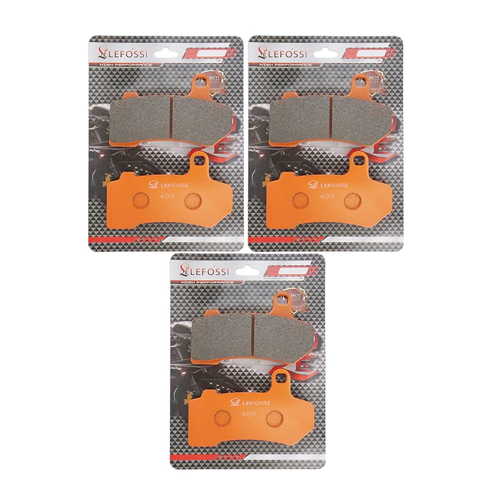 Front Rear Carbon Fiber Brake Pads Replacement Compatiable with Harley Davidson VRSCA/VRSCAW V-Rod 2006 2008-2011 VRSCR Street Rod 2006 2007 FA409FR
