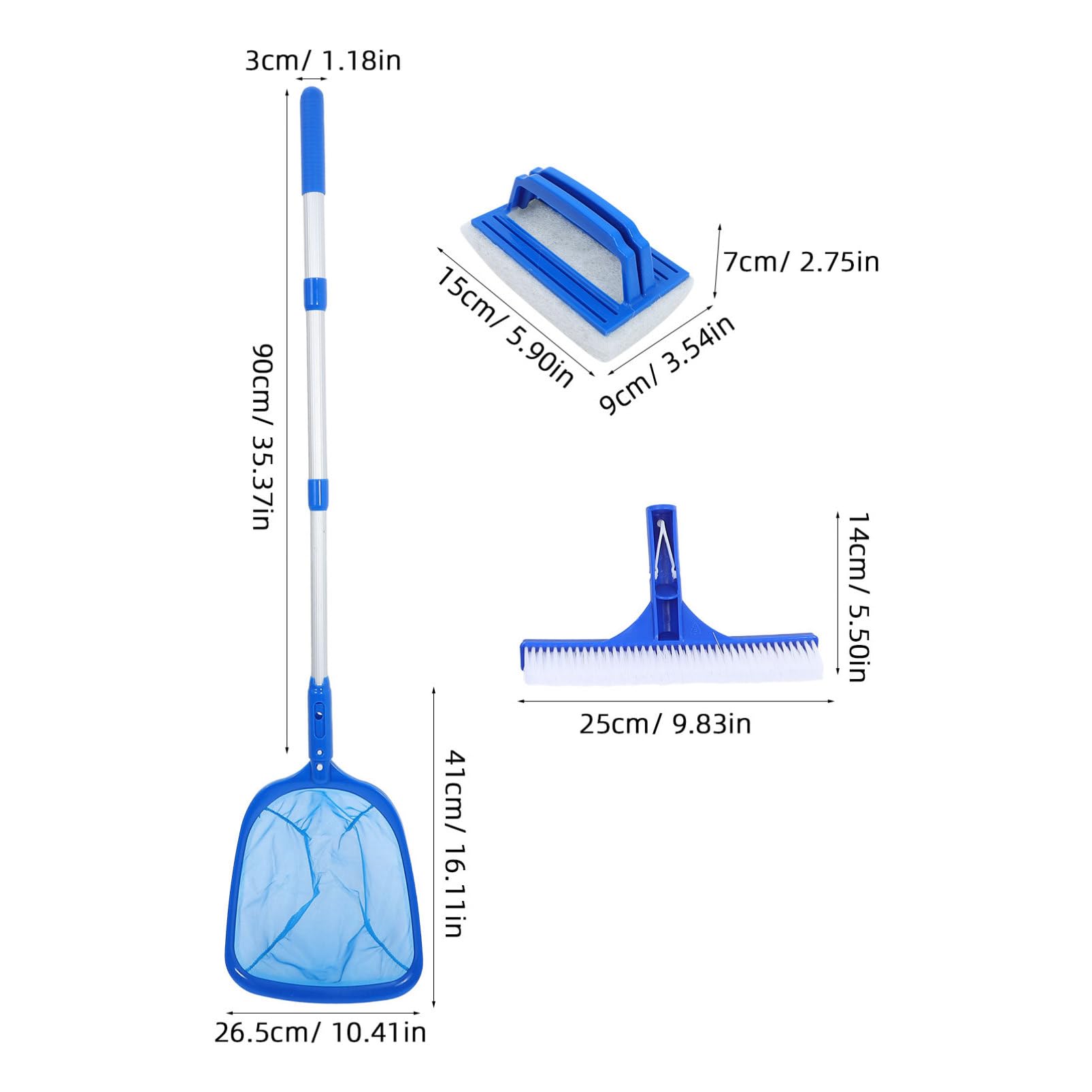 BESPORTBLE Leichter Bodensauger Pool Skimmer aus Aluminiumlegierung und Pp für Effektive Reinigung von Poolböden und Aufblasbaren Pools Praktisches Poolzubehör in Blau