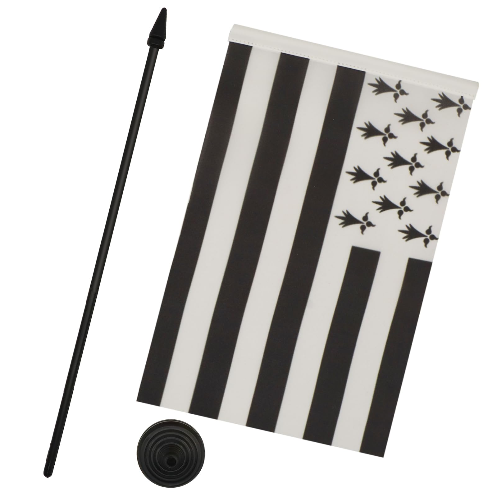 AZ FLAG Drapeau De Table Bretagne Alternatif 21x14 cm Petit Drapeau Breton De Bureau 100% Polyester