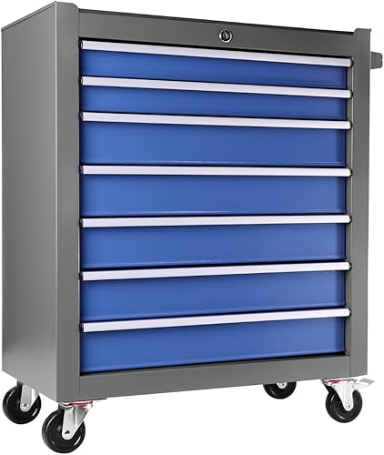 HMFULE Carrito de herramientas de 5 cajones, caja de herramientas rodante, cajón de herramientas rodante, organizador de cajones con sistema de