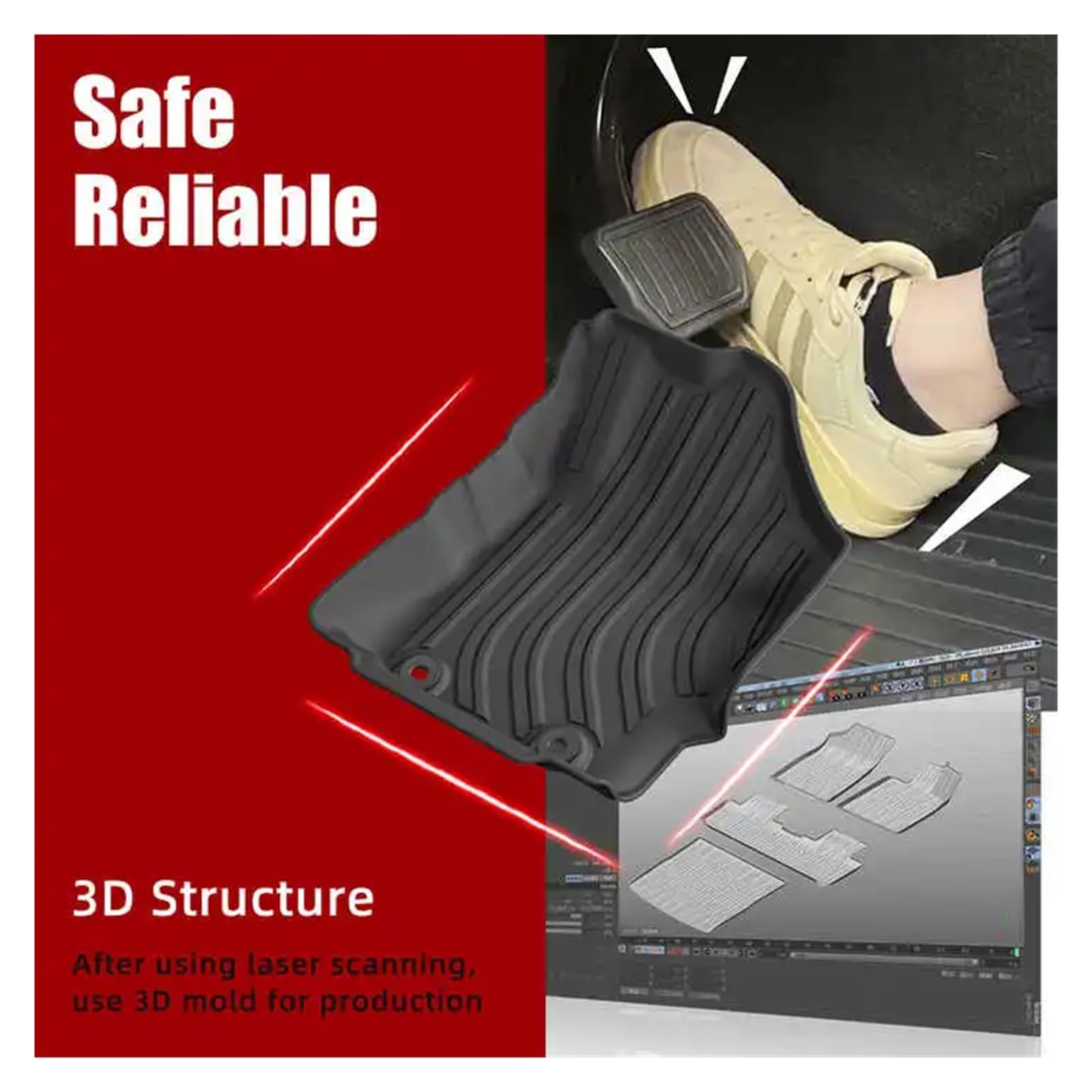 Custom TPE 3D Car Floor Mat Compatible with Toyota Yaris 4th 2019-2025 RHD LHD Fuel Waterproof Non-Slip Car — view 4