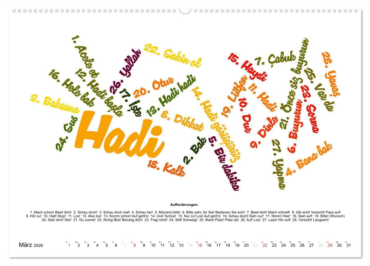 Smalltalk Sprachkalender Türkisch-Deutsch (hochwertiger Premium Wandkalender 2026 DIN A2 quer), Kunstdruck in Hochglanz: Über 200 Redewendungen für den Alltag (CALVENDO Wissen)