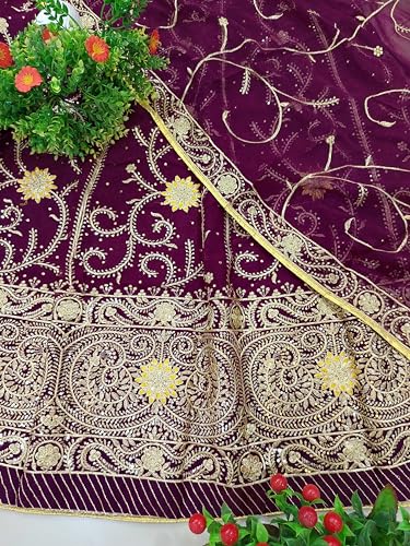 Image of Heavy Embroidery Work Semi Stitched Shimmer Silk Designer Rajputi Poshak For Women Rajasthani Lehenga Choli