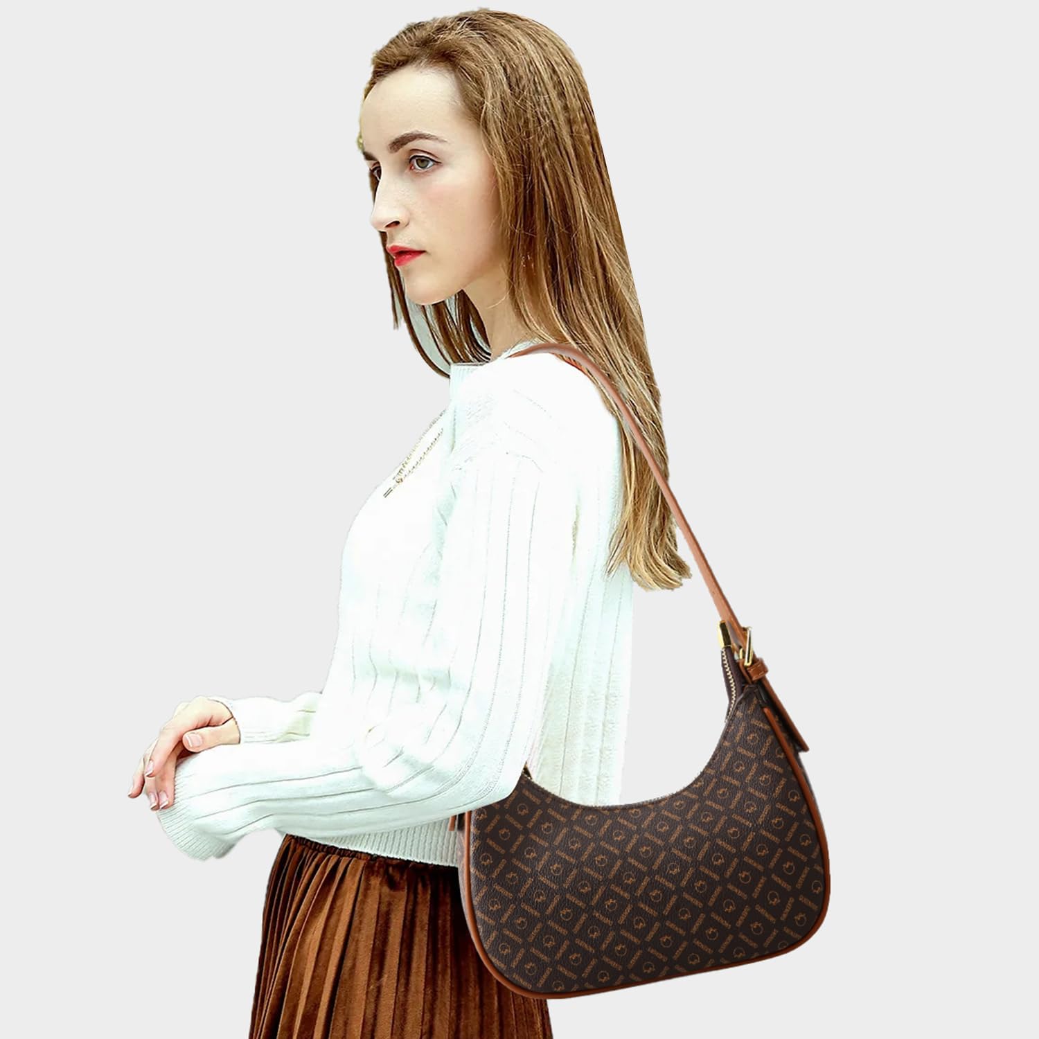 Queenoris Small Shoulder Bag for Women,Retro Mini Cute Designer Purses