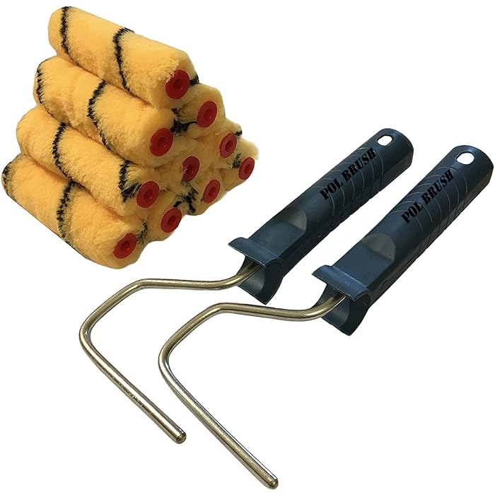 Buy 12 Pack POL BRUSH 10 4" PRO Mini Paint Rollers + 2 Handles for