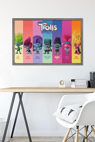 Miniatura 6 de Trends International Trolls Band Together - Póster de pared Perfect Harmony, 22.37 x 34.00 pulgadas, versión enmarcada de madera de granero