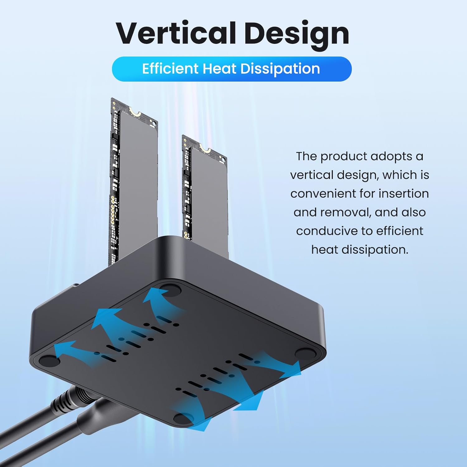 Dual Bay NVMe SSD Cloner Duplicator - 20Gbps USB 3.2 Gen 2x2 M.2 Enclosure Dock, Tool-Free Offline Clone Dock for PCIe M.2 SSDs (M/B+M Key), Includes USB-A/C, Supports 2230 2242 2260 2280 22110