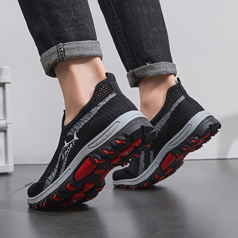 Men's Breathable Mesh Sneakers | Slip-On Athletic Shoes for Spring/Summer | Lightweight Casual Sports Style with Rubber Sole & Round Toe Design3