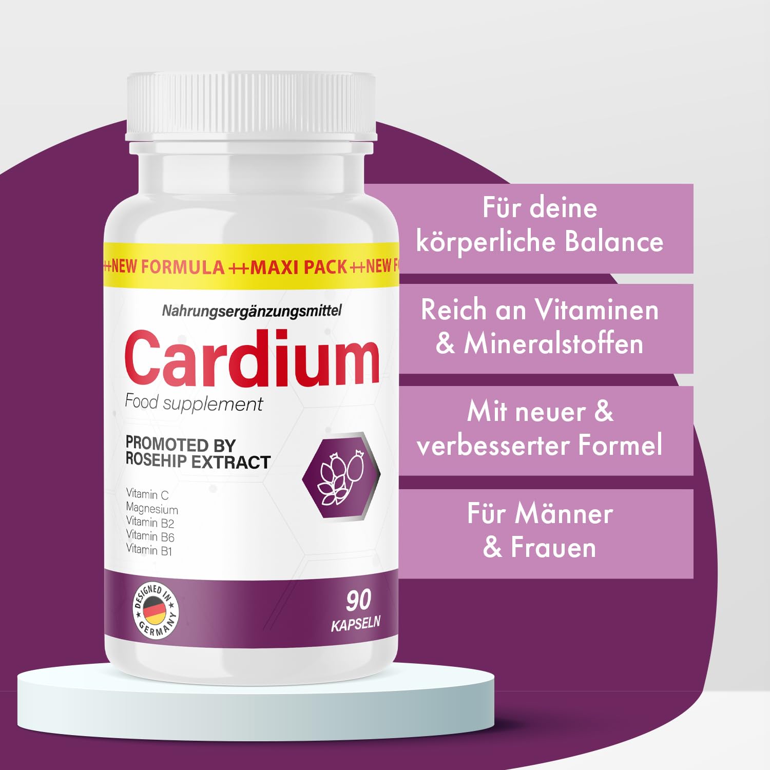 Cardium Kapseln | Reich an Vitaminen & Mineralstoffen | 90 Kapseln 5x