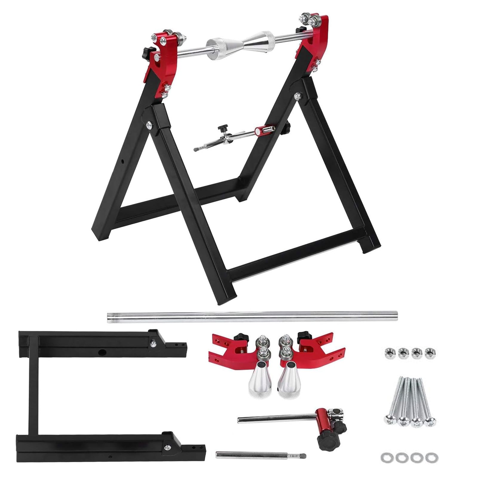 Balanceadora de Neumáticos, Soporte de Equilibrio de 34,2 * 37,2 * 39 cm para Ruedas de Motocicleta con Accesorios de Instalación, Soporte de Centrado de Hecho para Neumáticos de 5 * 23 Pulgadas