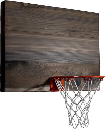 Vista 5 de Elite - Juego de mini aro y pelota de baloncesto, montaje en pared, tablero de cedro fabricado en los Estados Unidos. Incluye aro de 9 pulgadas