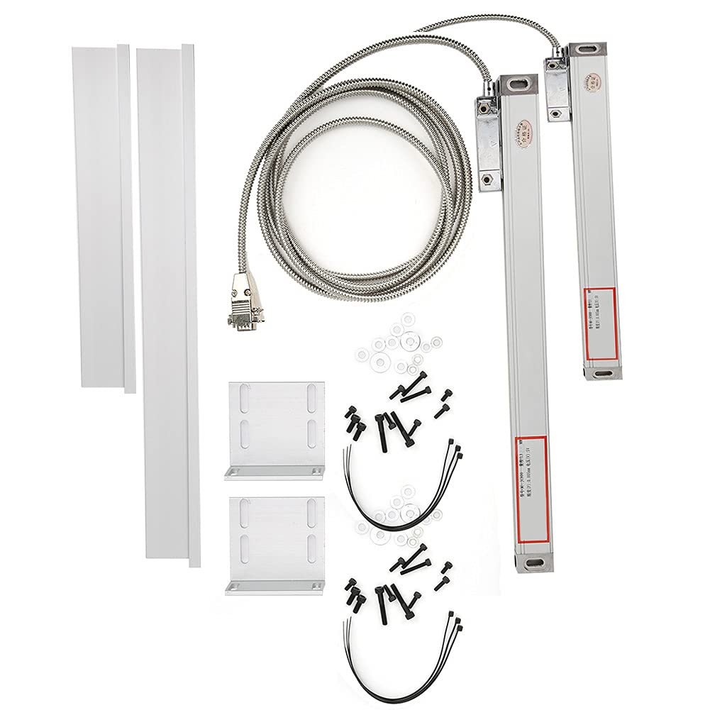 Échelle Linéaire 2 Pièces, Échelle Linéaire de Course 100 mm 350 mm JCS900 2AE Kit d'Échelle Linéaire en Alliage d'Aluminium à Lecture Numérique avec Accessoires