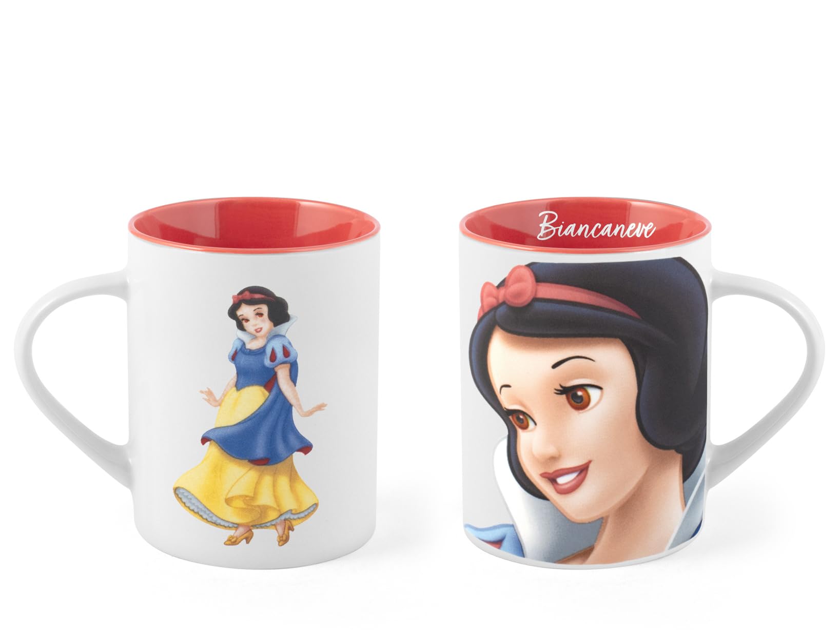 HOMe Disney zestaw 12 kubków POP z nowej porcelany kostnej, 330 cm3 – Królewna Śnieżka i siedmiu krasnoludków, różne postacie, można myć w zmywarce i używać w kuchence mikrofalowej