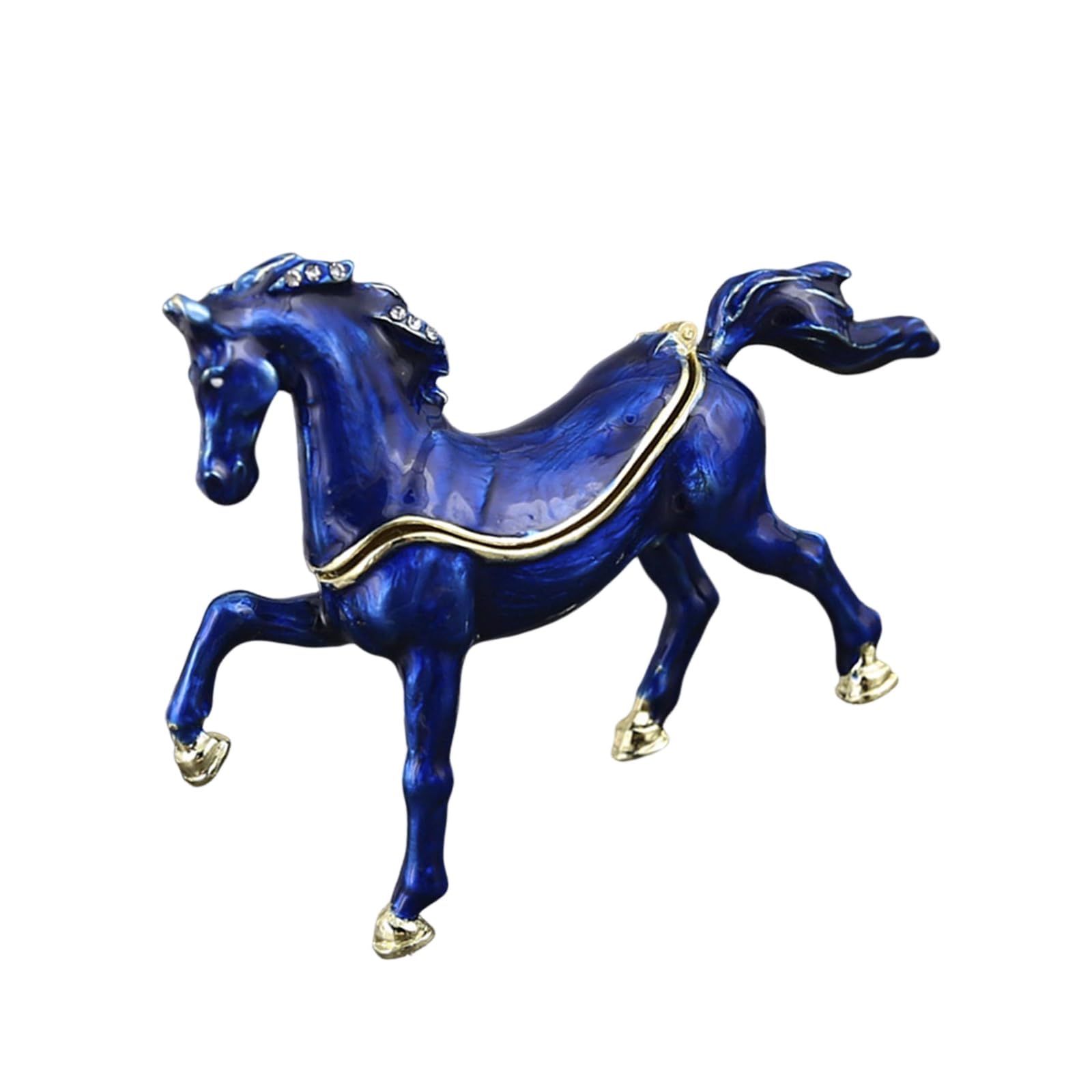 MCAOAL Horse Shaped Shaped Jewelry Organiser Zinc Alloy Trinket Box Perfect for Wedding Decoration and Travel Storage White Horse Figurine
