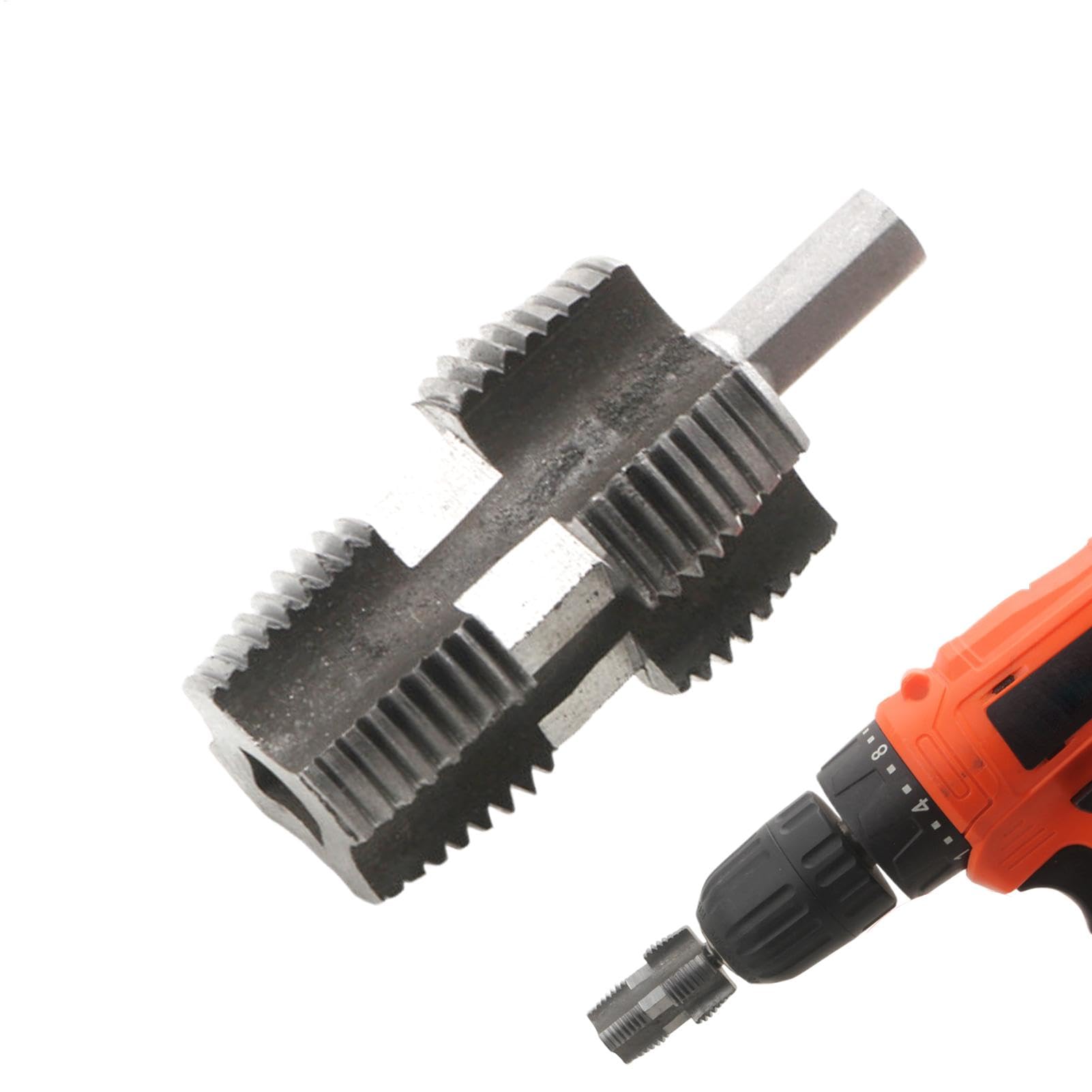 Produktbild von 2-in-1 Elektrobohrmaschinen-kompatibles Rohrgewinde-Set, Innen- Und Außengewindehersteller Für 1/2 Zoll, 3/4 Zoll, 1 Zoll NPT PVC & PPR Rohre, Professionelles Gewindeschneider-Set (1/2 Zoll & 3/4 Zoll
