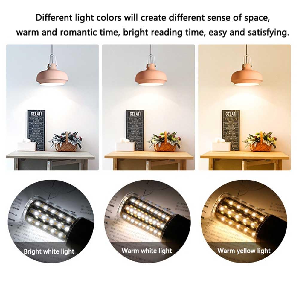 Paquete de 10 Bombillas Led de Maíz E27 de Alto Brillo, 24 W, Frío, 6000 K, Equivalente a Bombilla de Rosca E27, 200 W, 2400 Lm, Bombillas de Maíz de Bajo Consumo para Iluminación de Jar/War