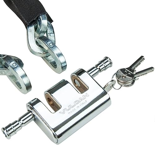 Miniatura 2 de VULCAN Kit de Cadena de Seguridad y Cerradura - Premium Endurecida al Caso - 38 Pulgadas x 3 Pies (+-2 Pulgadas) - La Cadena No Puede Ser Cortada
