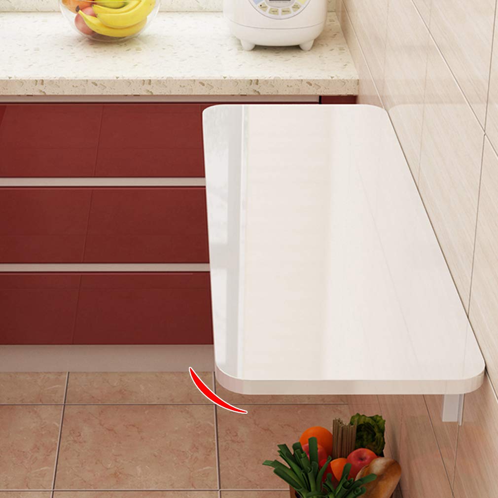 Scrivania pieghevole da parete, salvaspazio, per casa, ufficio e cucina (61 x 30 cm), postazione di lavoro moderna e minimalista con accessori, design compatto per piccoli spazi