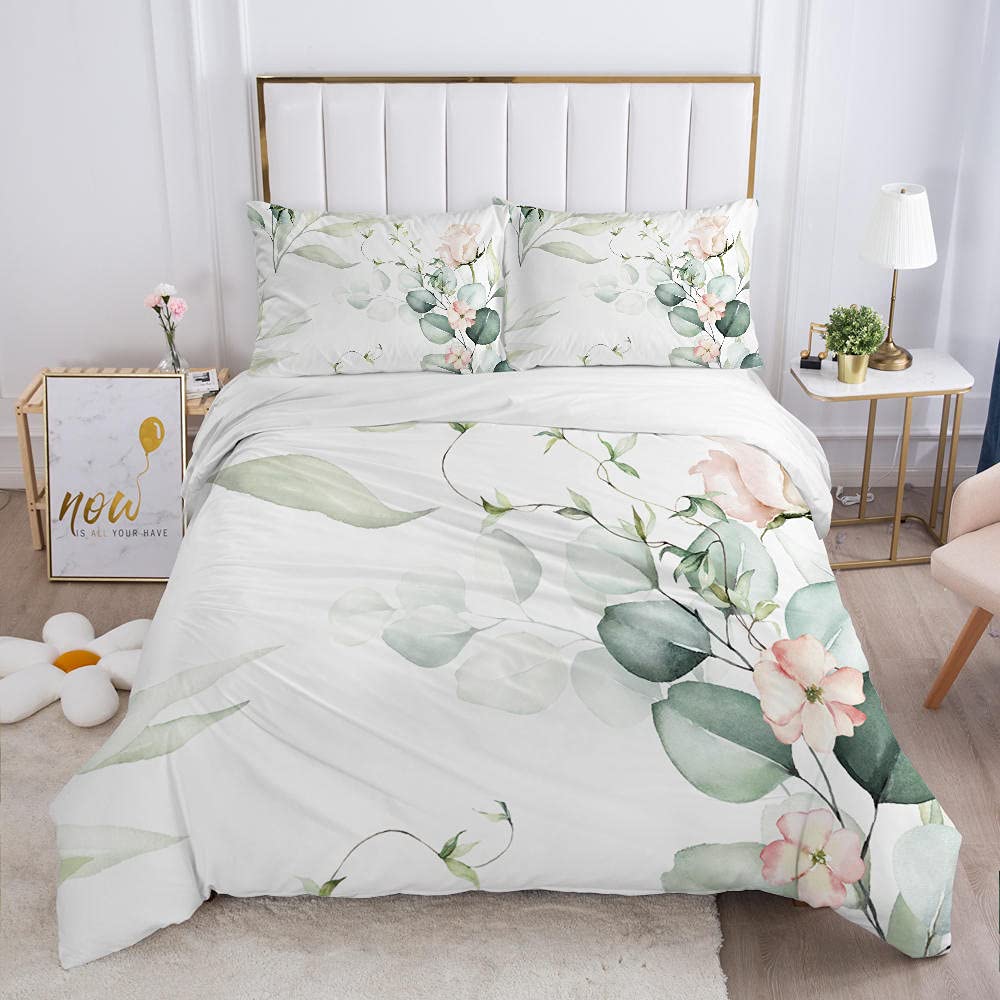 NDXRWDZR Beddengoed 200 x 220 cm, rode roos, beddengoedset met ritssluiting, voor volwassenen en kinderen, zacht, ademend microvezel dekbedovertrek 2 kussenslopen 80 x 80 cm