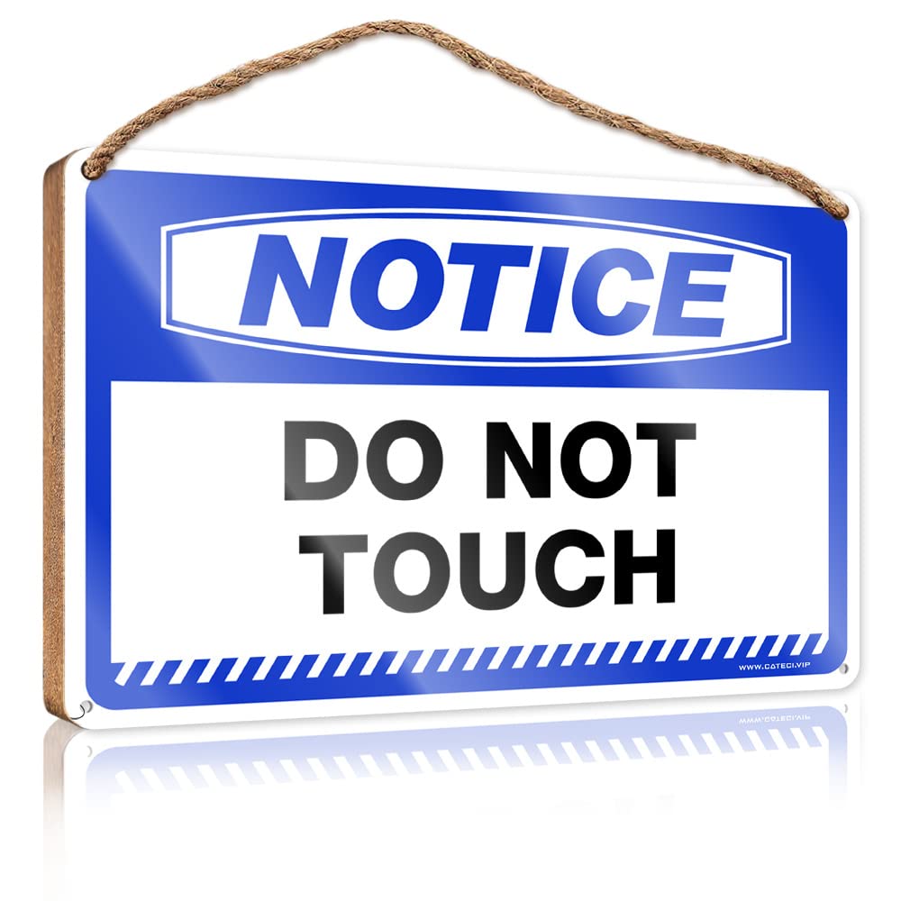 FZFN Small No Soliciting Sign For House Notice Do Not Touch Wooden Sign Farm Hanging Door Sign Outdoor Signs And Decor(23X35CM)