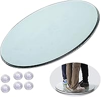 Vista 1 de V3VOGUE Cubiertas redondas de vidrio de 14 pulgadas, 30 pulgadas, 40 pulgadas, protector de mesa transparente redondo para mesa de comedor, vidrio