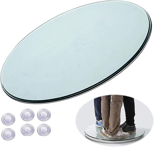 V3VOGUE Tablero redondo de vidrio de 14 pulgadas, 30 pulgadas, 40 pulgadas, protector de mesa transparente redondo para mesa de comedor, superficie