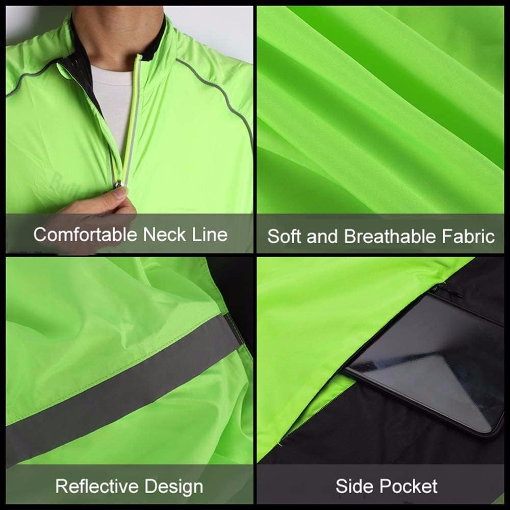 SIDHU Veste De Cyclisme Homme Femme Réfléchissant Imperméable Haute Visibilité Running Veste Légère Respirante VTT Veste Coupe-Vent VTT Maillot pour Cyclisme Course à Pied Jogging,Orange-L