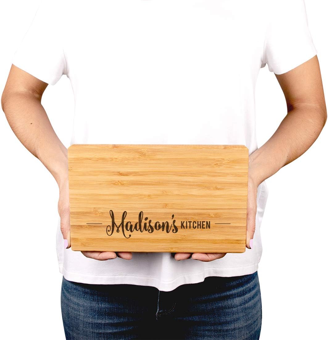 Andaz Press Personalized Laser Engraved Small Bamboo Wood Cutting Board, 9.5 x 6-inch Custom Name's Kitchen Grandma Mothers Day Birthday Grandma Gift Ideas Cooking Gifts for Mom