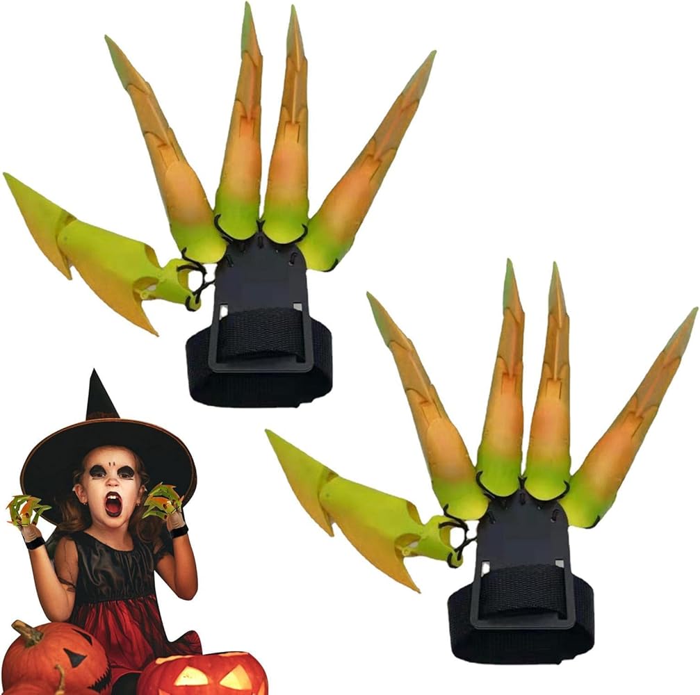 Fingerklauen Beweglich – 2 Stück Halloween Krallen, Skelettfinger, Gruselige Handschuhe Für Kostüme