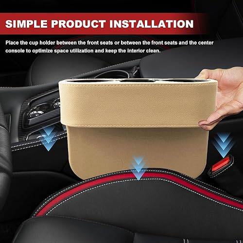 Miniatura 6 de Soporte para tazas de automóvil, caja de almacenamiento para asiento de automóvil, soportes multifuncionales para bebidas, organizador de bebidas