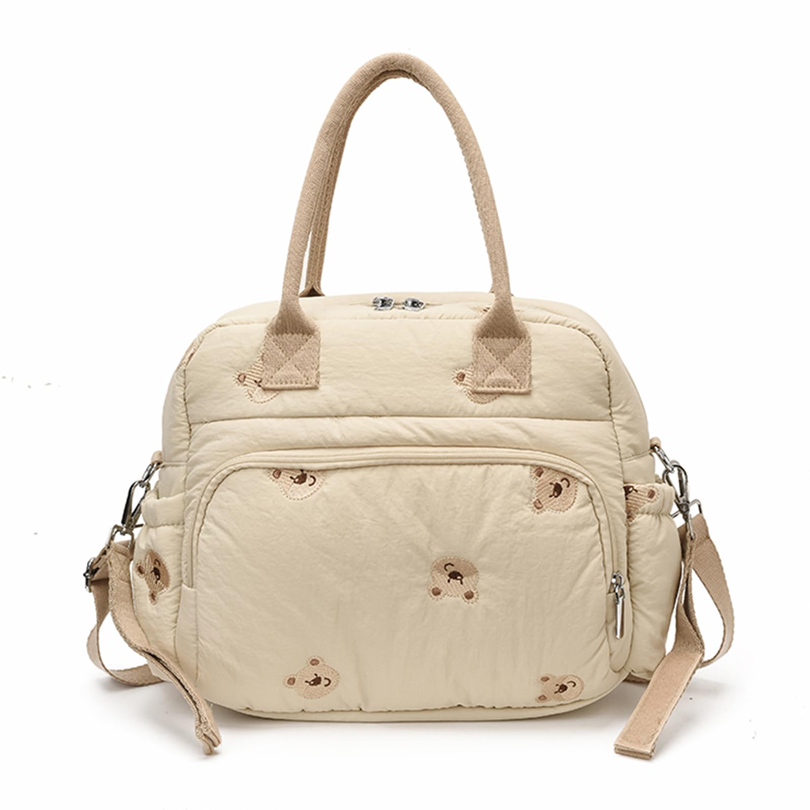 Mała torba na pieluchy dla kobiet, torba na pieluchy crossbody, duża pojemność, organizer na kosmetyki z odpinanym paskiem, dla niemowląt, dziewcząt i chłopców (khaki) (styl 1)