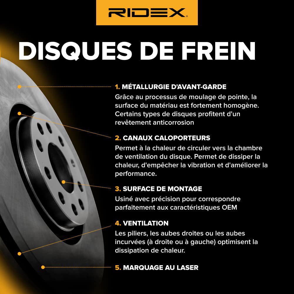RIDEX 82B2911 2x Disco freno Anteriore senza bullone fissaggio ruota senza anello sensore ABS