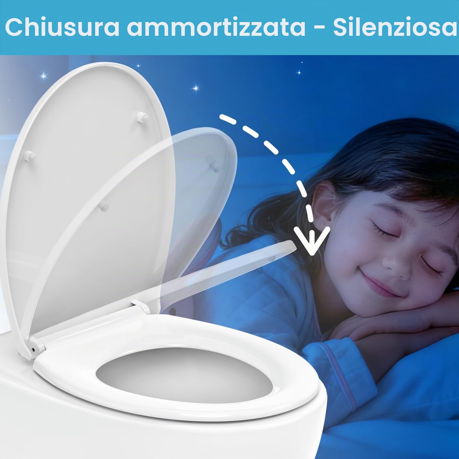 Tavoletta WC Universale O corta in PP, Effetto Pelle Bianco