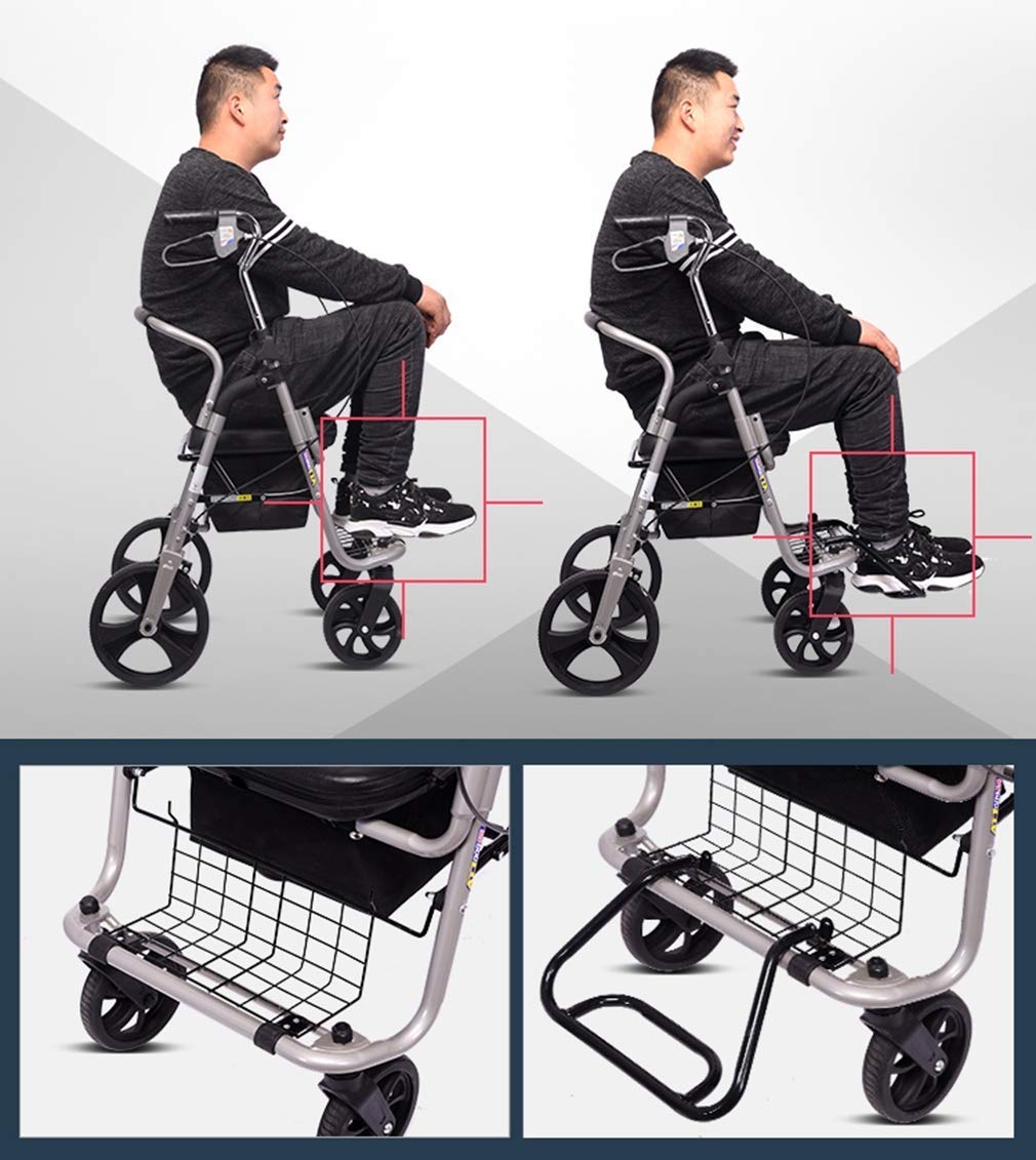 Rollator Walker chodzik, Rolling Walker, super lekki aluminiowy chodzik, mobilny przenośny chodzik Rollator z 4 kołami Interesting