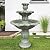 watnature 39.3”H Birdbath Garden Waterfall Fountain - 3-Tiered Pagoda Zen Modern Outdoor Floor Standing Fountain with Pump for Backyard,Deck,Lawn, Porch?Pump Cord Long 9.83ft?
