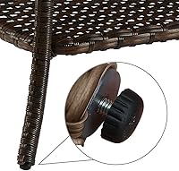 Vista 7 de HUMMUH Mesa de centro de mimbre para patio, mesa de centro de ratán para exteriores con 2 capas de almacenamiento para jardín, porche, patio trasero