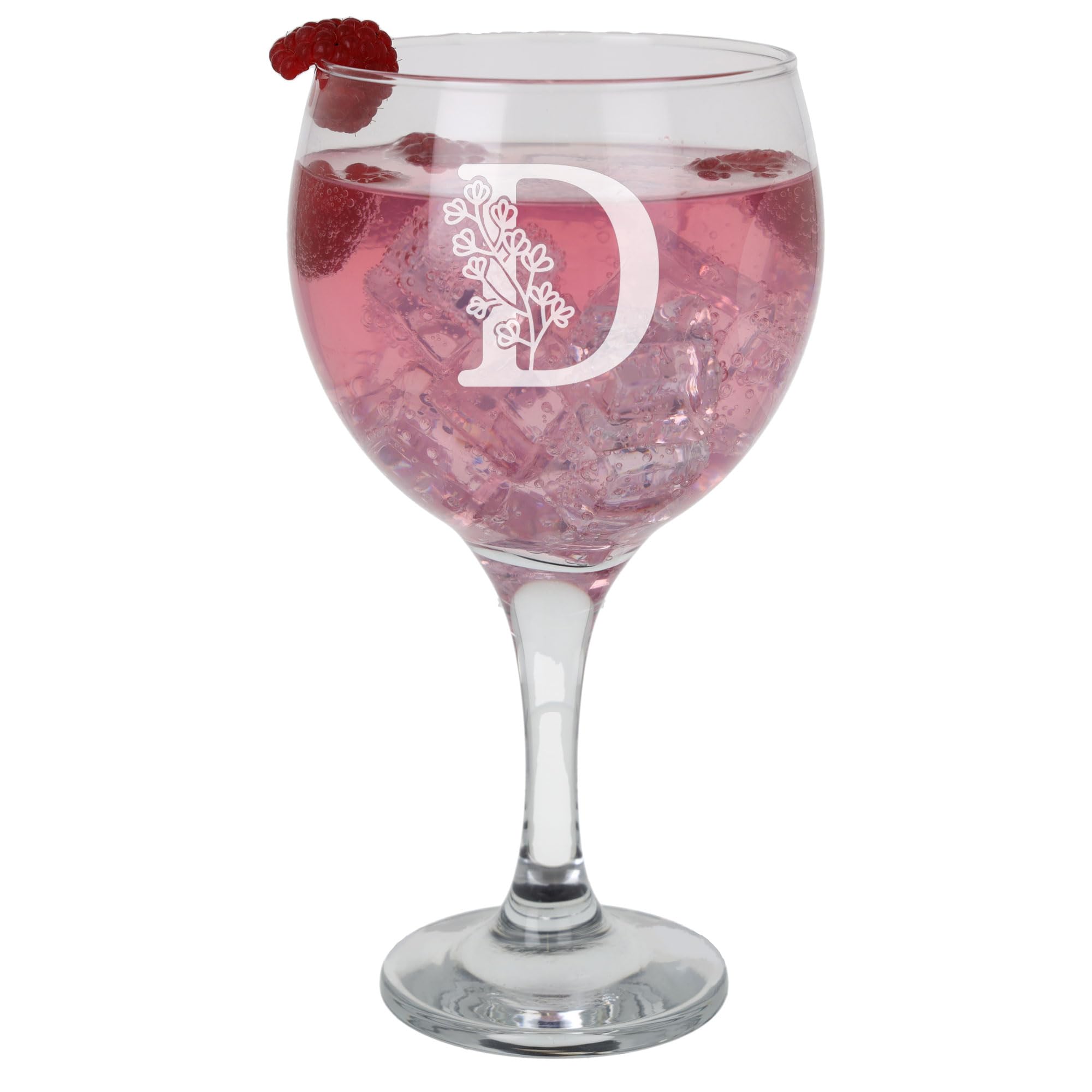 D Personalised Monogram Initial Etched Gin Goblet Glass Engraved Name Gin Glass Birthday Gift for Her or Him Custom Name Gift for Her or Him Personalised Initial Engraved Large Gin Glass 645ml