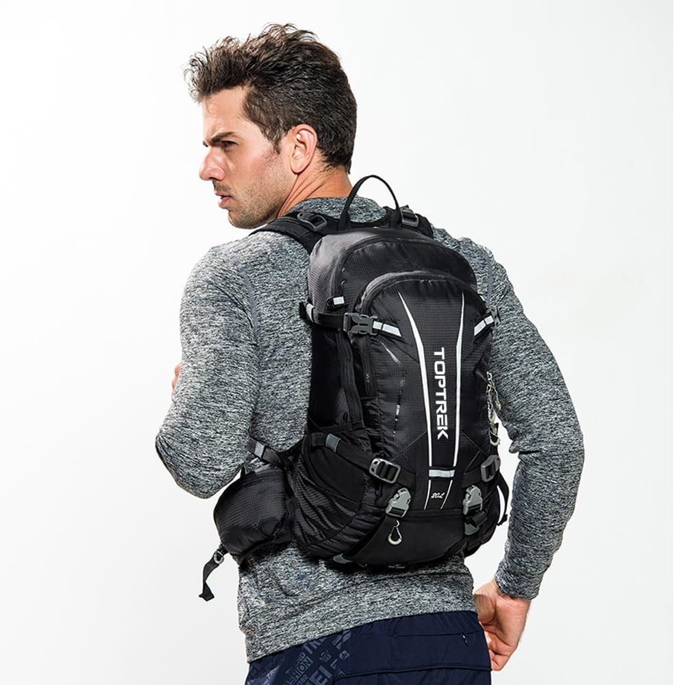 toptrek Fahrradrucksack Wasserdicht 20L,Ultraleicht Rucksack für Damen & Herren,Fahrrad Rucksack mit Regenschutz und Helmabdeckung,Rucksäcke Mountainike MTB