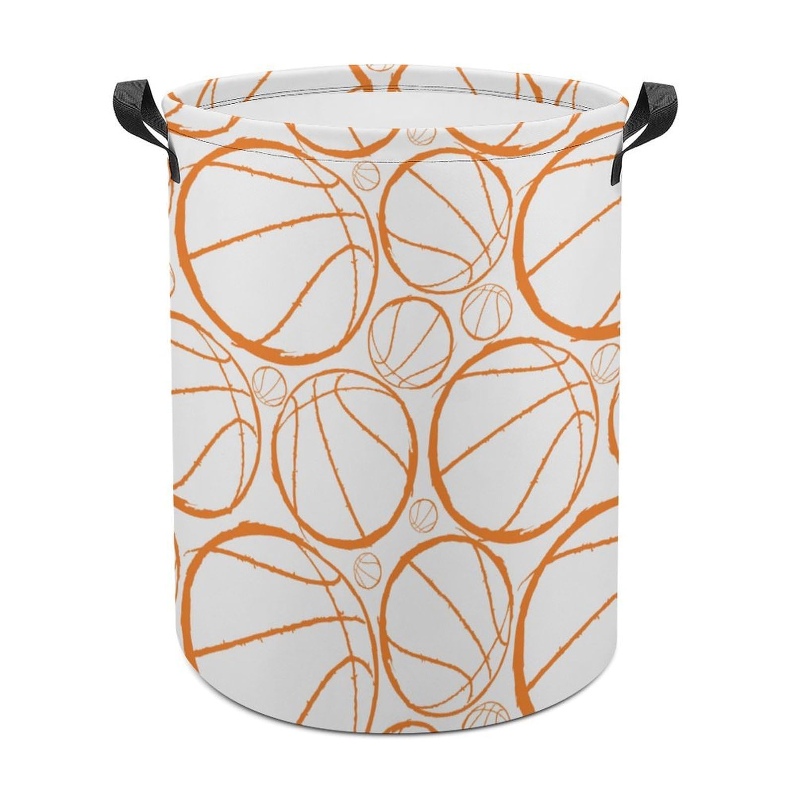 MHYRAC Laundry Hamper, Basketball Sports Pattern Laundry Basket, Washing Basket with Handle