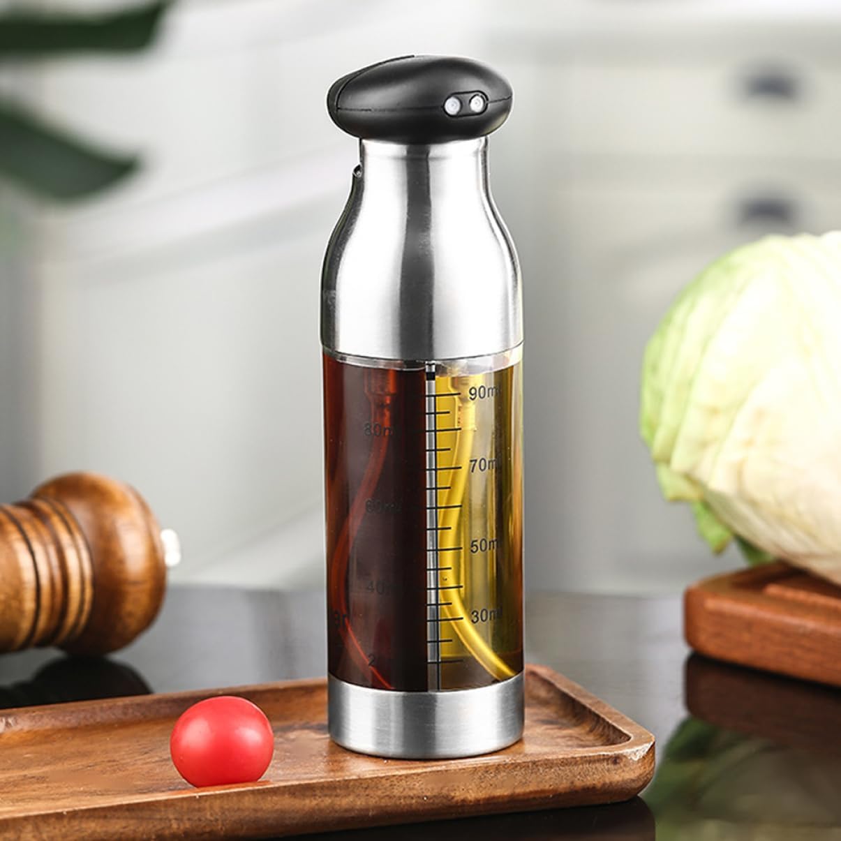 Amosfun Oil Sprayer Dispenser Bottle Kitchen Spray Container for Cooking Bbq Baking Ergonomic Design Two Sprayers for Oil Sauce and Vinegar
