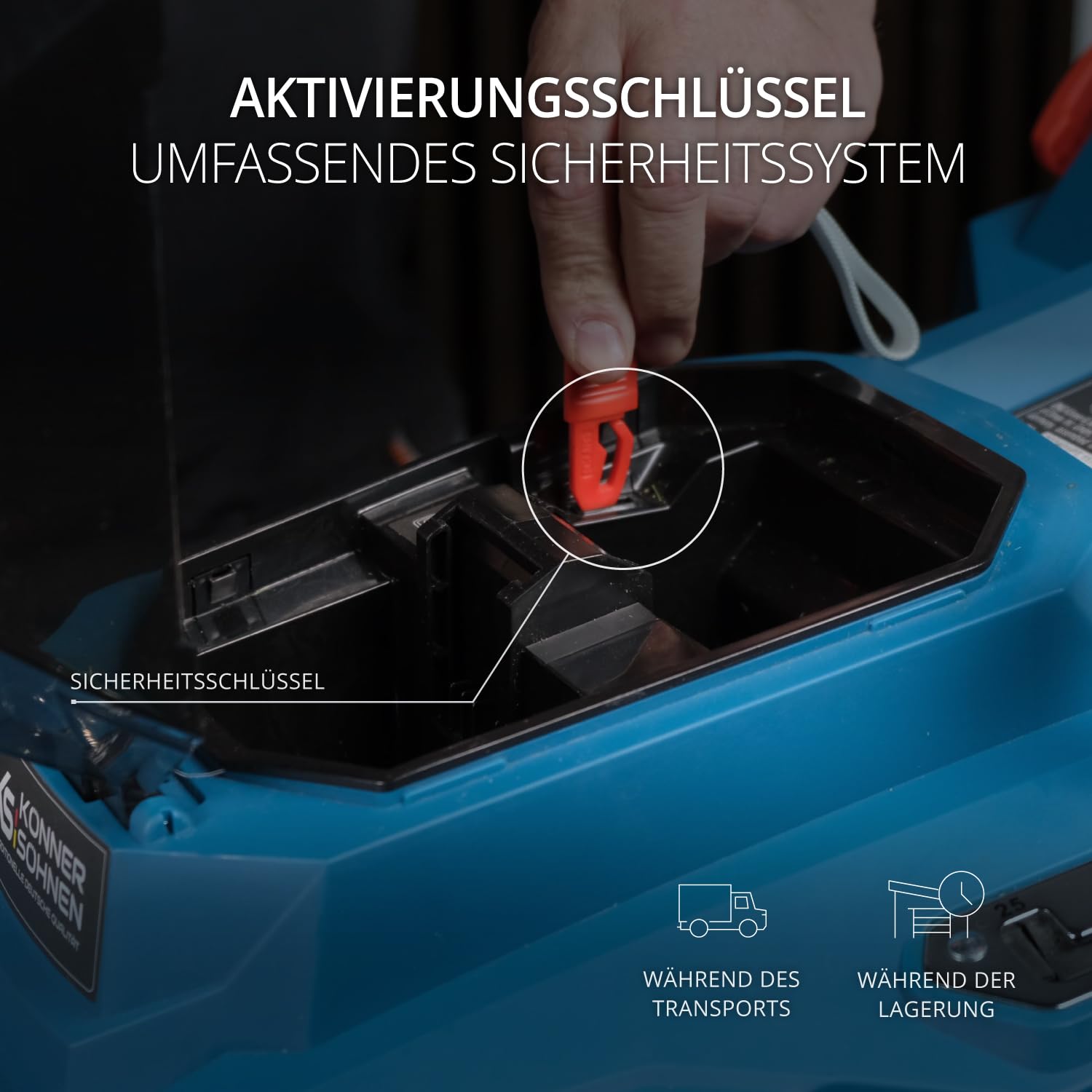 K&S Könner&Söhnen Zestaw do urządzeń ogrodowych zasilanych akumulatorem, do pielęgnacji trawnika, KS 33LM-BCT20V-SET 20 V i kosiarka (5 pozycji) do pielęgnacji trawnika, ładowarka + akumulator 4 Ah