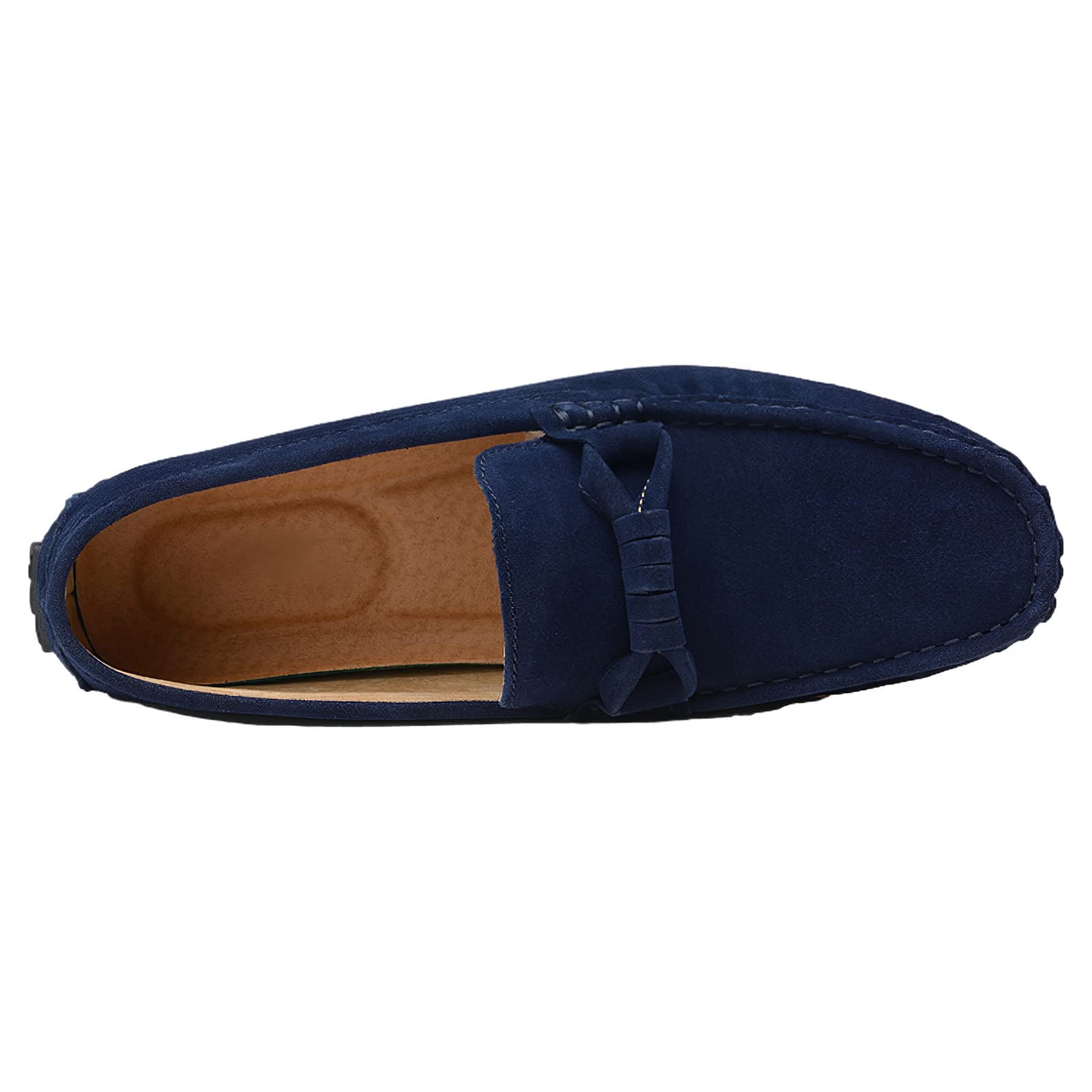 ANUFER Hombres Elegante Piel de Ante Mocasines Planos Comodidad Zapatos para Conducir Pantuflas Mocasín