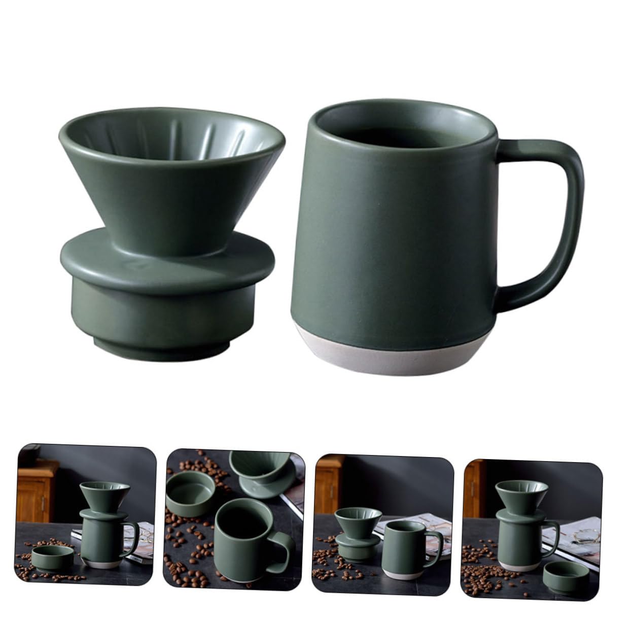 DOITOOL Taza de Filtro de Cerámica para Café Función de Filtrado Fino, Diseño Sencillo y Materiales Duraderos, Adecuado para Uso Práctico Hogar