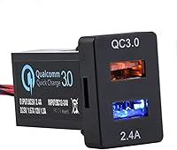 Vista 8 de Cllena Carga rápida 3.0 y PD USB C Dual USB puerto cargador adaptador de corriente para Toyota