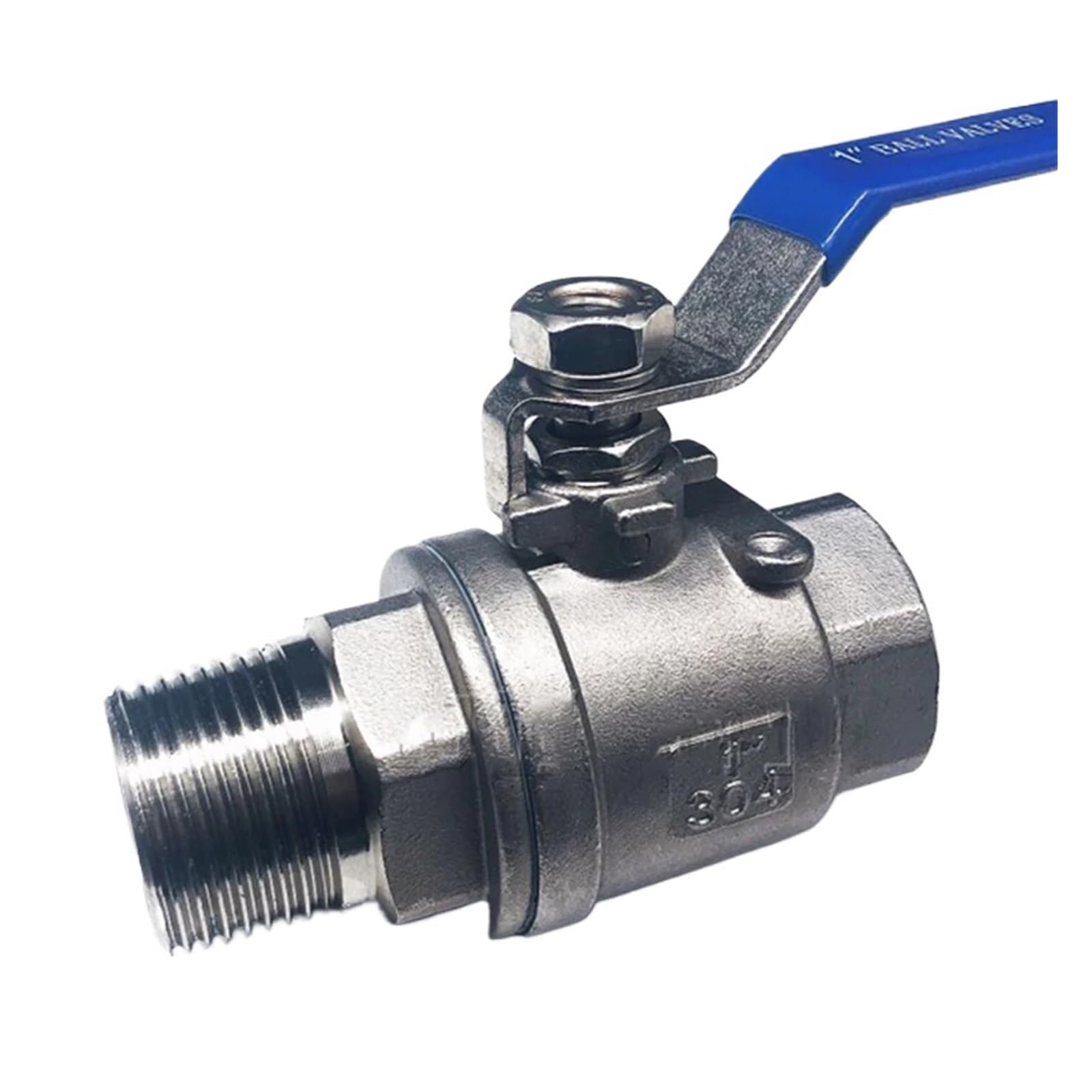1 Uds 304 válvula de bola 2P acero inoxidable 1/4 3/8 1/2 "3/4" "2" BSP adaptador instalación del interruptor aceite Gas agua rosca macho y hembra(1-1/2")